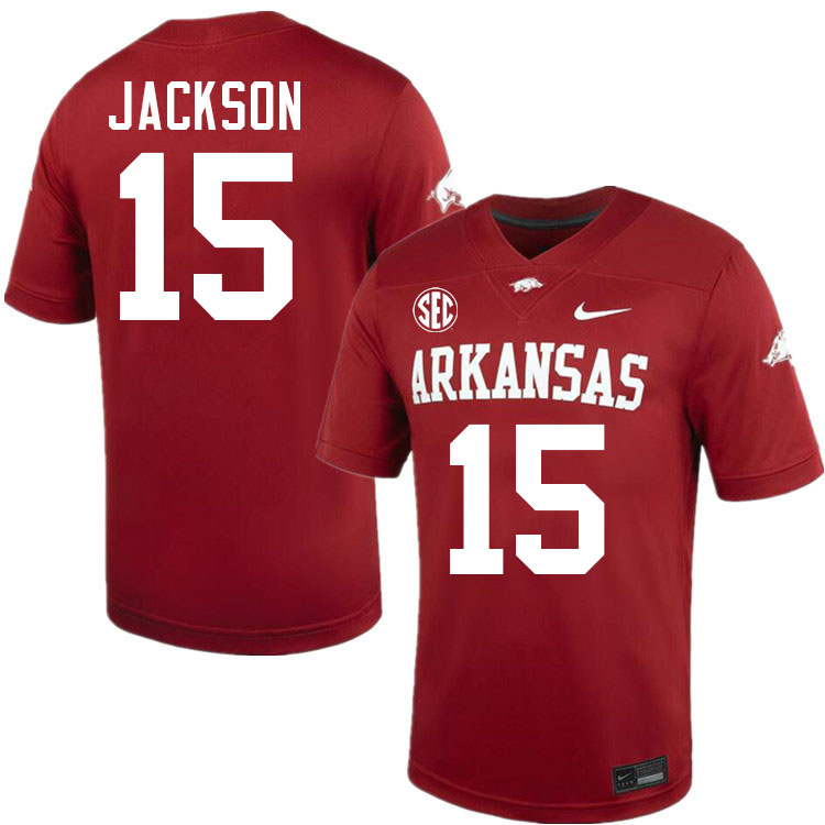 KJ Jackson Arkansas Jersey,Arkansas Razorbacks #15 KJ Jackson Jersey Youth College-Cardinal